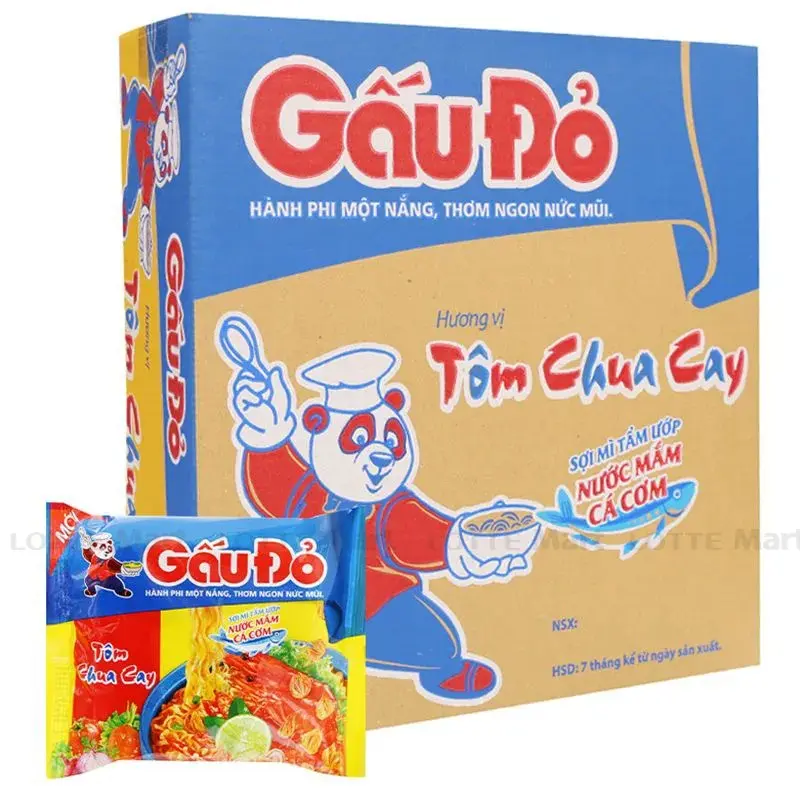 THÙNG 30 Mì Gấu Đỏ tôm chua cay gói 63g