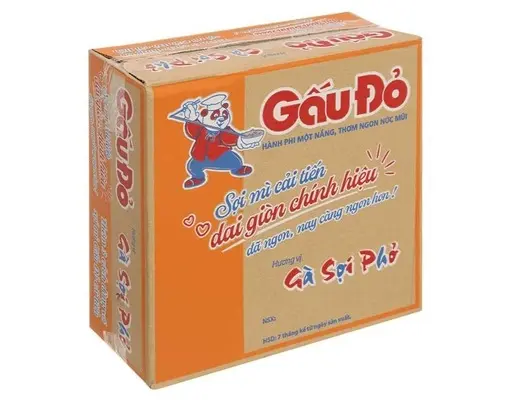 Thùng 30 gói Mì Gấu Đỏ sợi Phở 63g