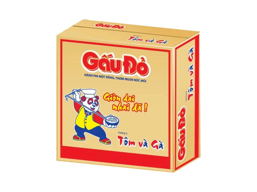 THÙNG 30 Mì Gấu Đỏ vị Tôm và Gà 64g