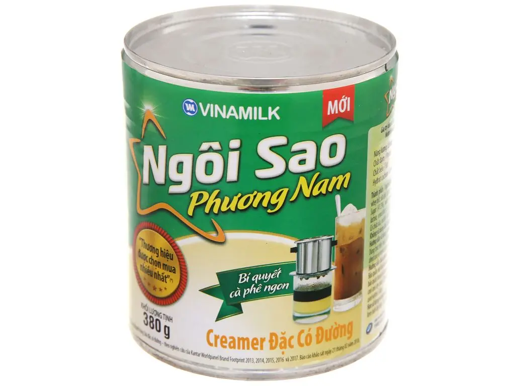 Sữa Đặc Ngôi Sao Phương Nam xanh lá hộp thiếc 380g