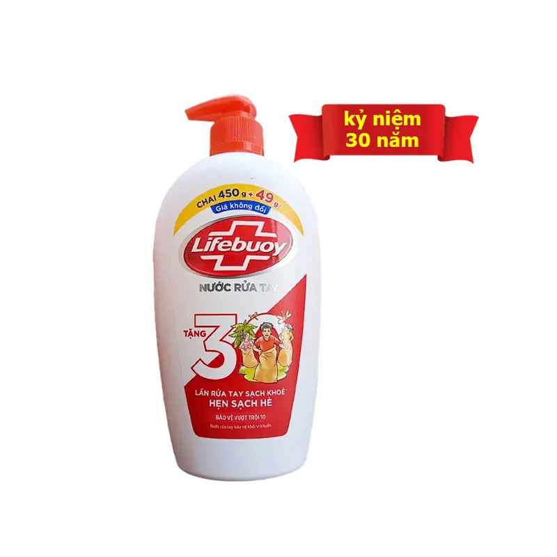 Nước rửa tay Lifebuoy BẢO VỆ VƯỢT TRỘI 10 chai 499g