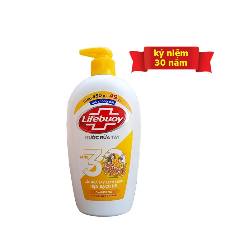 Nước rửa tay Lifebuoy CHANH KHỬ MÙI chai 499g