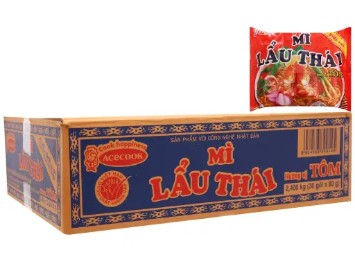 [P001555] Thùng 30 Mì ăn liền Thế Giới Mì lẩu thái tôm 80g