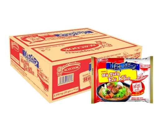 [P001586] THÙNG 30 Hủ tiếu Nhịp Sống Bò kho gói 70g